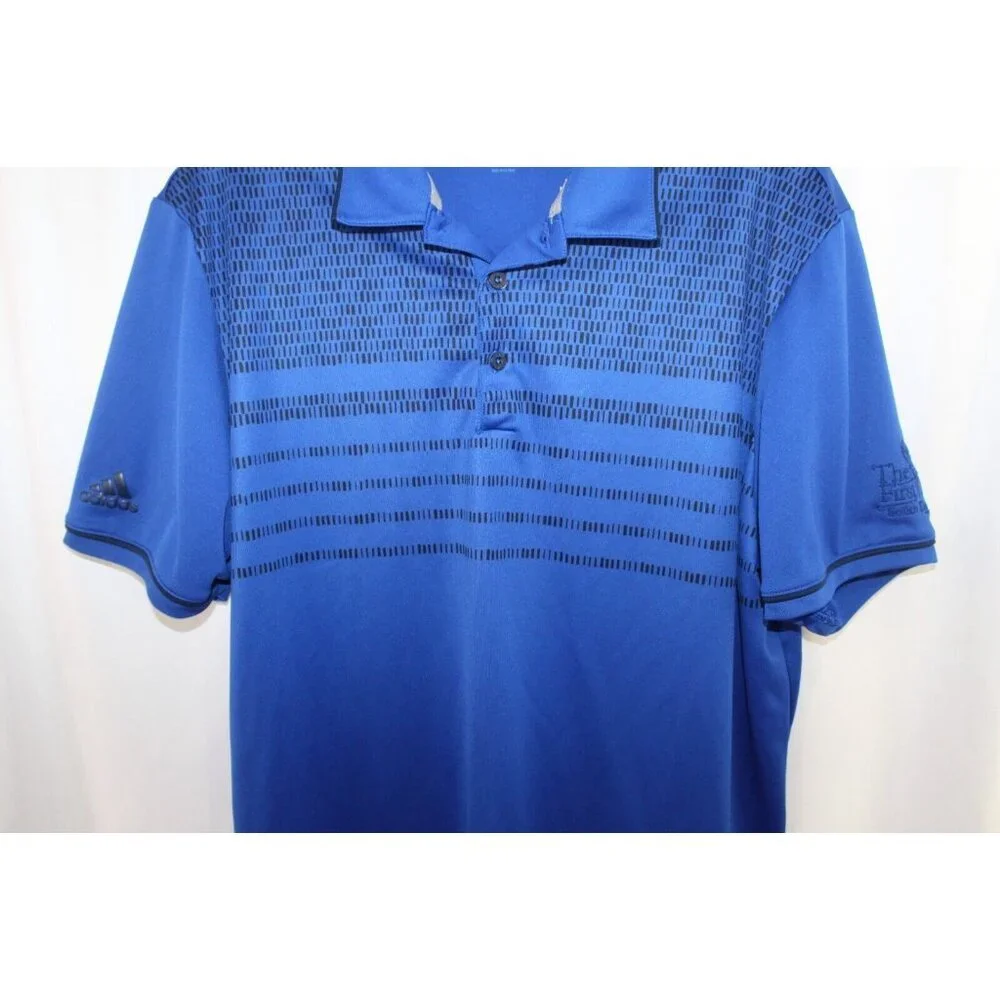 Adidas Mens Blue Short Sleeve Golf Polo Shirt L The First Tee Logo